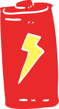 Bir insan tarafından çizilmiş düz renk çizim karikatür bataryası