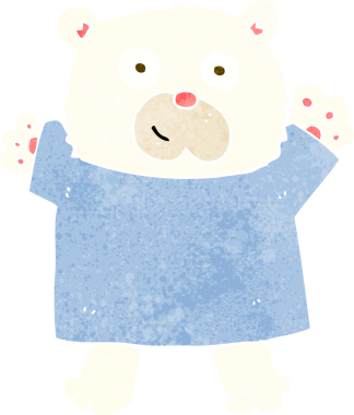 Bir insan tarafından çizilmiş şirin kutup ayısı.