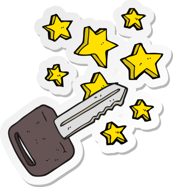 Bir insan tarafından çizilmiş bir araba anahtarının çıkartması.