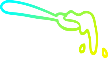 Bir insan tarafından çizilmiş bir yemek kepçesinin soğuk gradyan çizimi