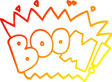 Bir insan tarafından çizilen çizgi film sözcüğünün sıcak gradyan çizimi