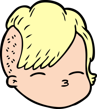 Bir insan tarafından çizilmiş bir kadın yüzü.