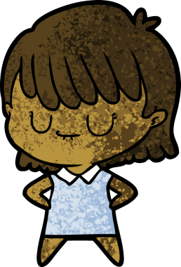 Bir insan tarafından çizilmiş karikatür kadın.