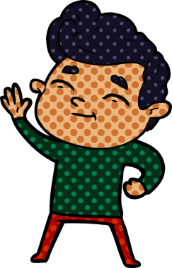 Bir insan tarafından çizilmiş mutlu çizgi film adamı.