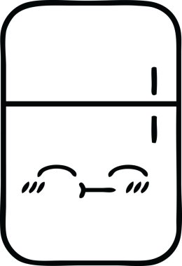 Bir insan tarafından çizilmiş bir buzdolabı karikatürü.