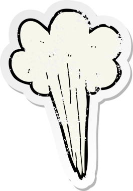 Bir insanın çizdiği karikatür buhar tasarım elementinin gerilimli retro yapıştırması