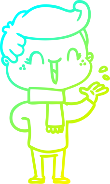 Bir insan tarafından çizilmiş gülen bir çizgi film karakteri çizimi.