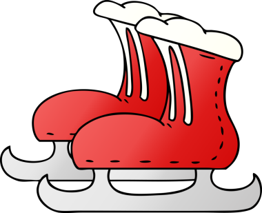 Bir insan tarafından çizilmiş el çizimi karalama buz pateni botları.