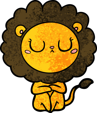 Bir insan tarafından çizilmiş çizgi film aslanı.