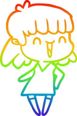 gökkuşağı gradyan çizimi bir insan tarafından çizilmiş bir karikatür kadın