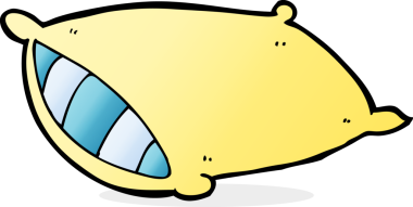 Bir insan tarafından çizilmiş karton yastık.