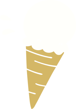 Bir insan tarafından çizilmiş garip vanilyalı dondurma.