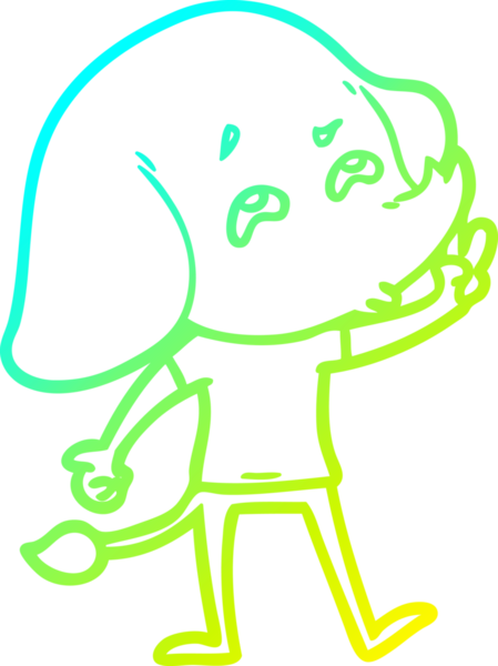 Bir insanın çizdiği karikatür fili çizimi.