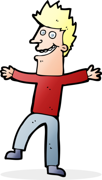 Bir insan tarafından çizilmiş mutlu bir adam.