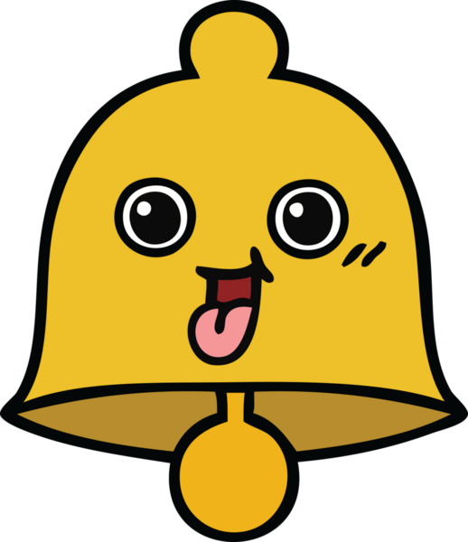 Bir insan tarafından çizilmiş sevimli bir çan karikatürü.