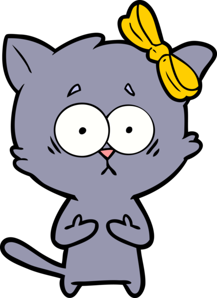 Bir insan tarafından çizilmiş çizgi film kedisi.