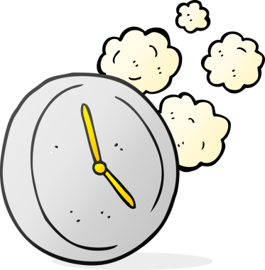 Bir insan tarafından çizilmiş saatli karikatür.