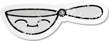 Bir insan tarafından çizilmiş sevimli bir çizgi filmin sıkıntılı çıkartması.