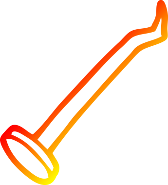 Bir insan tarafından çizilen karikatür çivisinin sıcak gradyan çizgisi