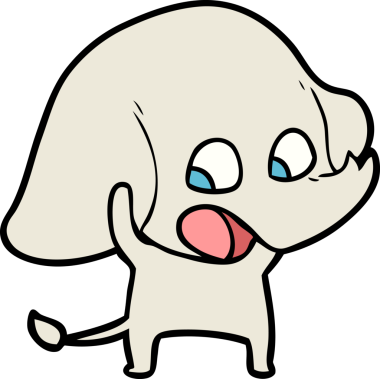 Bir insan tarafından çizilmiş şirin bir fil.