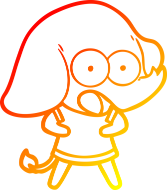 Bir insan tarafından çizilmiş şirin bir fil çizimi.