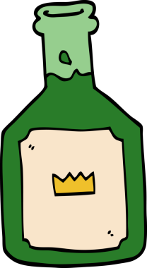 bir insan tarafından çizilmiş alkollü bir içecek.