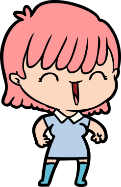 Bir insan tarafından çizilmiş karikatür kadın.