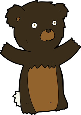 bir insan tarafından çizilmiş siyah ayı yavrusu.