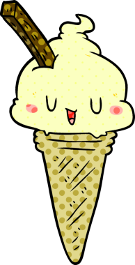 Bir insan tarafından çizilmiş tatlı çizgi film dondurması.