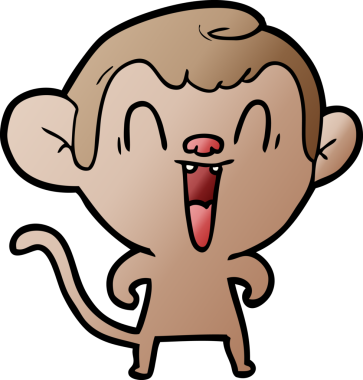 Bir insan tarafından çizilmiş gülen maymun çizgi filmi