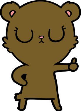 Bir insan tarafından çizilmiş barışçıl ayı yavrusu.