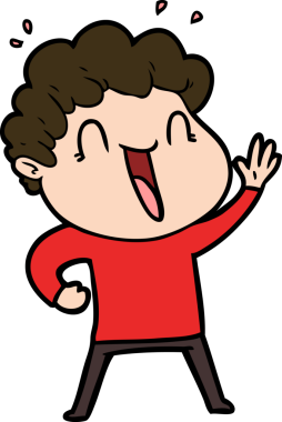 Bir insan tarafından çizilmiş mutlu bir adam.