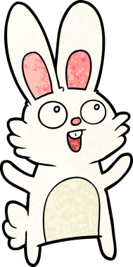 Bir insan tarafından çizilmiş mutlu çizgi film tavşanı