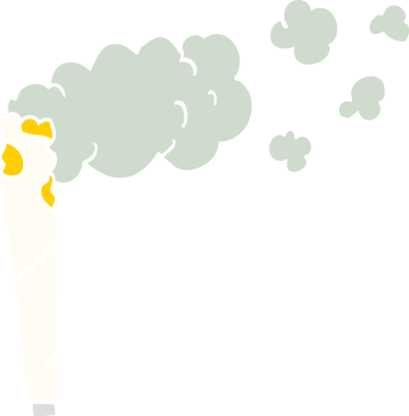 Bir insan tarafından çizilmiş düz renk çizim kenevir sigarası