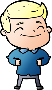 Bir insan tarafından çizilmiş mutlu çizgi film adamı.