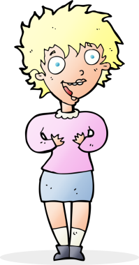 Bir insan tarafından çizilmiş heyecanlı bir karikatür.