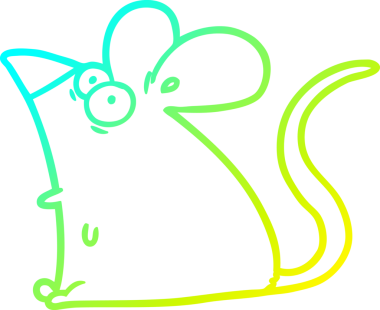 Bir insan tarafından çizilmiş korkmuş bir farenin soğuk gradyan çizimi