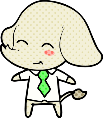 Bir insan tarafından çizilmiş şirin çizgi film patronu fil.