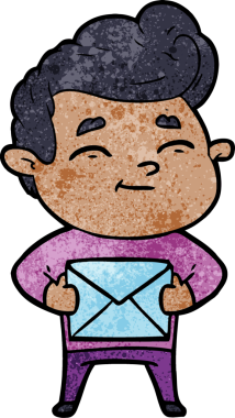 Bir insan tarafından çizilmiş mutlu çizgi film adamı.