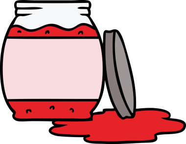 Bir insan tarafından çizilmiş bir çilek reçeli karalaması.