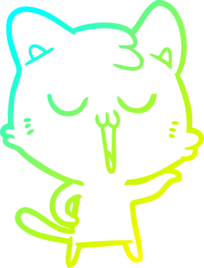 Bir insan tarafından çizilmiş çizgi film kedisinin soğuk çizgi çizimi.