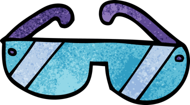 bir insan tarafından çizilmiş güvenlik gözlükleri.