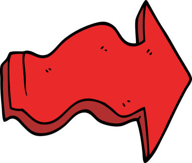 Bir insan tarafından çizilmiş karalama işaretli ok