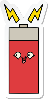 Bir insan tarafından çizilmiş şirin bir karikatür aküsünün çıkartması.