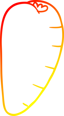 Bir insan tarafından çizilmiş bir havucun sıcak çizgi çizimi