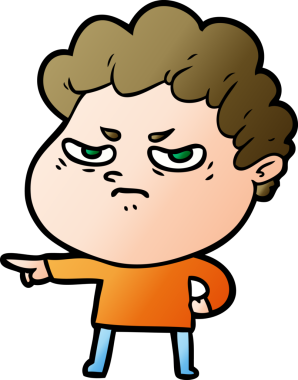 Bir insan tarafından çizilmiş kızgın bir adam.