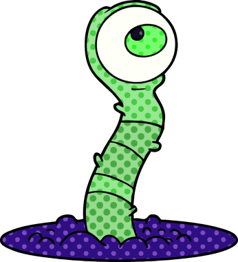 Bir insan tarafından çizilmiş uzaylı bataklık canavarı çizgi filmi.