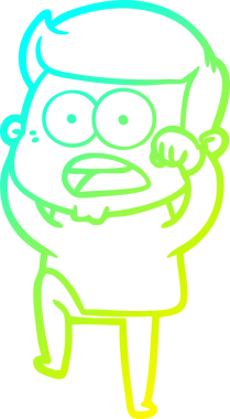 Bir insan tarafından çizilen bir karikatürün soğuk gradyan çizimi.