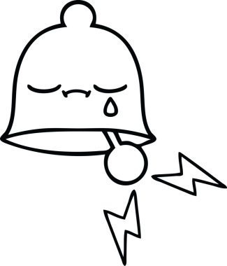 Bir insan tarafından çizilmiş zil karikatürü