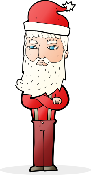 Bir insan tarafından çizilmiş hipster Noel Baba maddesi.